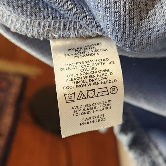 LOFT Outlet Cropped Blue Sweatshirt Sz Small Boucle Knit Balloon Sleeve Spring - Picture 3 of 7